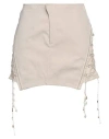 Hyein Seo Woman Mini Skirt Beige Size 2 Polyester, Nylon, Linen, Cotton In Beige