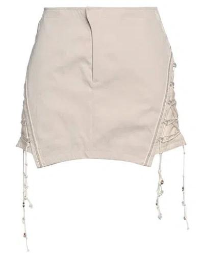 Hyein Seo Woman Mini Skirt Beige Size 2 Polyester, Nylon, Linen, Cotton
