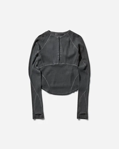Hyein Seo Women S Half-zip Raglan Top Charcoal In Black