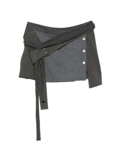 Hyein Seo Wrapped Mini Skirt In Gray