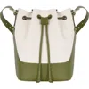 Hyer Goods Canvas Cinch Bucket Bag In Olive