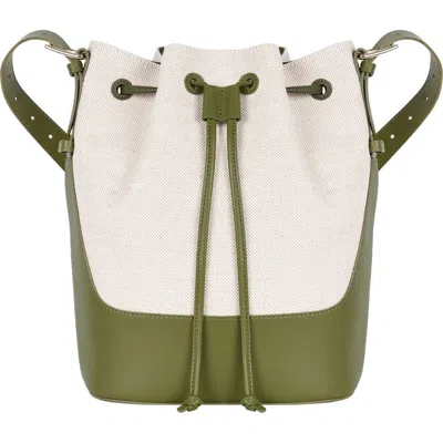 Hyer Goods Canvas Cinch Bucket Bag In Olive