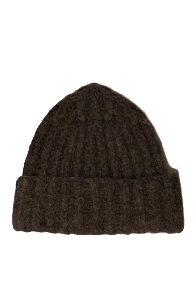 Hyer Goods Chunky Alpaca Wool Beanie In Brown