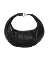 Hyer Goods Mini Leather Convertible Hobo Crescent Ring Bag In Black Silver