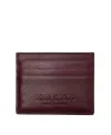 Hyer Goods Upcycled Italian Leather Certo Card Wallet In Burgundy