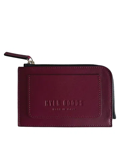 Hyer Goods Italian Leather Piccolo Zip-around Card Wallet In Burgundy