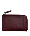 Hyer Goods Upcycled Italian Leather Zip-around Card Wallet In Burgundy