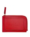Hyer Goods Upcycled Italian Leather Zip-around Card Wallet In Red