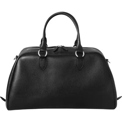 Hyer Goods La Via Italian Leather Weekender Bag In Black
