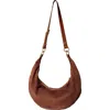 Hyer Goods Leather Convertible Hobo Crescent Ring Bag In Brown