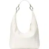 Hyer Goods Leather Convertible Hobo Ring Bag In White