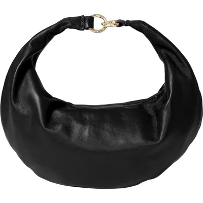 Hyer Goods Leather Convertible Hobo Ring Bag In Black Gold