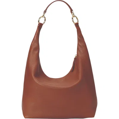 Hyer Goods Leather Convertible Hobo Ring Bag In Brown