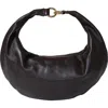 Hyer Goods Leather Convertible Hobo Ring Bag In Dark Chocolate