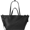 Hyer Goods Leather Mercato Soft Tote In Black