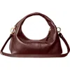 Hyer Goods Leather Mini Everday Shoulder Bag In Burgundy