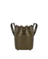 Hyer Goods Luxe Cinch Bucket Bag In Olive