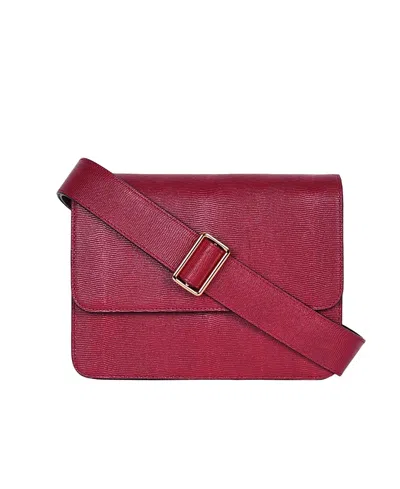Hyer Goods Luxe Cube Bag In Cherry Red Lizard