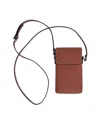 Hyer Goods Luxe Phone Sling In Saddle Brown