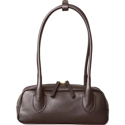 Hyer Goods Mini La Strada Leather East West Bag In Brown