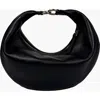 Hyer Goods Small Leather Convertible Hobo Crescent Ring Bag In Black/gold