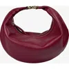 Hyer Goods Small Leather Convertible Hobo Crescent Ring Bag In Dark Cherry Red