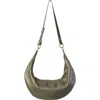 Hyer Goods Small Leather Convertible Hobo Crescent Ring Bag In Green