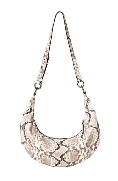 Hyer Goods Small Leather Convertible Hobo Crescent Ring Bag In Python 2