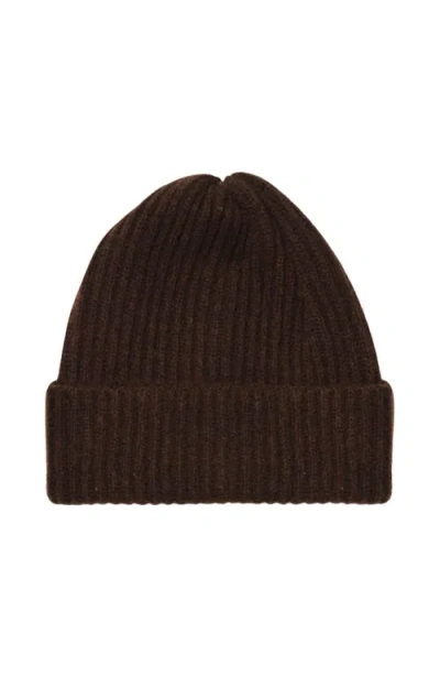 Hyer Goods Upcycled Alpaca Wool Chunky Rib Beanie In Brown