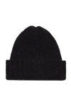 Hyer Goods Upcycled Alpaca Wool Chunky Rib Beanie In Heather Black
