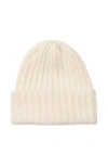 Hyer Goods Upcycled Alpaca Wool Chunky Rib Beanie In Off-white