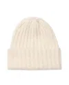 Hyer Goods Upcycled Alpaca Wool Chunky Rib Beanie In Off-white