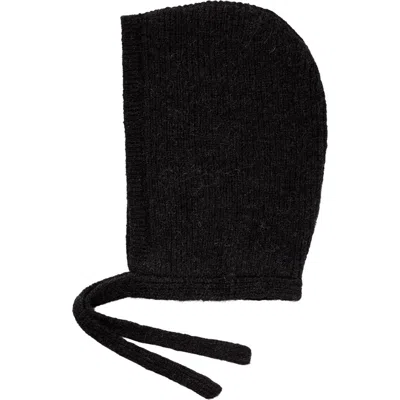 Hyer Goods Upcycled Alpaca Wool Tie Balabonnet In Black