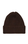 Hyer Goods Upcycled Cashmere Rib Beanie In Chocolate Brown