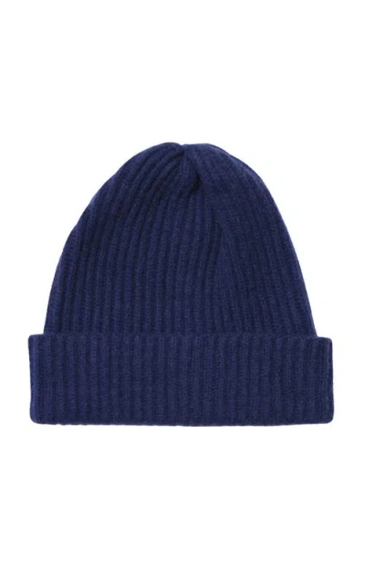 Hyer Goods Upcycled Cashmere Rib Beanie In Cobalt Blue