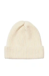 Hyer Goods Upcycled Cashmere Rib Beanie In Cream