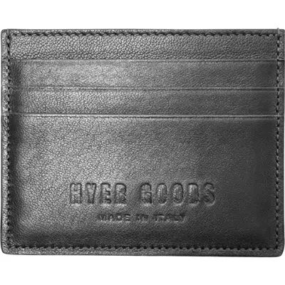 Hyer Goods Upcycled Italian Leather Certo Card Wallet In Black
