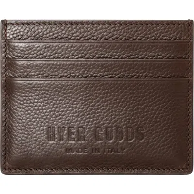 Hyer Goods Upcycled Italian Leather Certo Card Wallet In Brown Pebbled