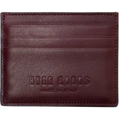 Hyer Goods Upcycled Italian Leather Certo Card Wallet In Burgundy