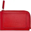 Hyer Goods Upcycled Italian Leather Zip-around Card Wallet In Valentino Red