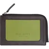 Hyer Goods Upcycled Italian Leather Zip-around Card Wallet In Vert Anis Colorblock