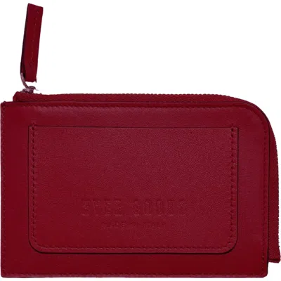 Hyer Goods Upcycled Italian Leather Zip-around Card Wallet In Red
