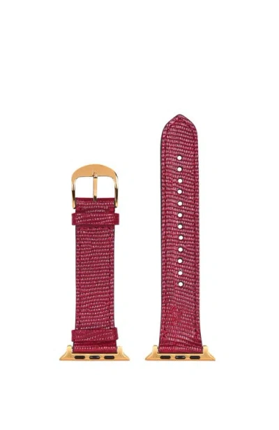 Hyer Goods Upcycled Leather Apple Watch Band In Pink
