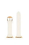 Hyer Goods Upcycled Leather Apple Watch Band In White/gold