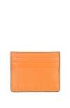 Hyer Goods Upcycled Leather Card Wallet In Neon Orange