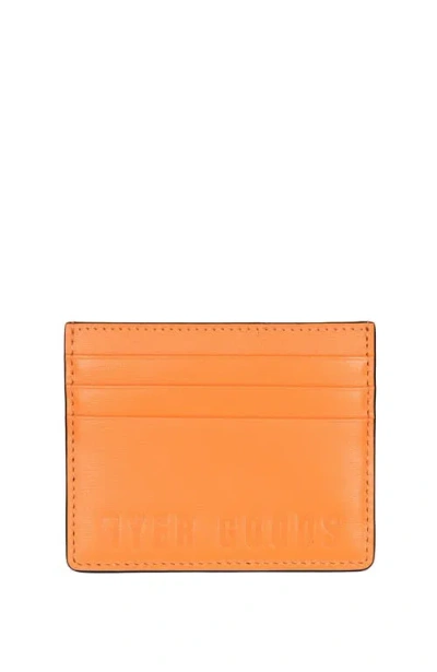 Hyer Goods Upcycled Leather Card Wallet In Neon Orange