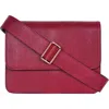 Hyer Goods Upcycled Leather Convertible Crossbody Satchel In Cherry Red Lizard