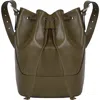 Hyer Goods Luxe Cinch Bucket Bag In Olive