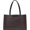 Hyer Goods Upcycled Leather Laptop Tote Bag In Dark Chocolate