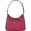 Hyer Goods Upcycled Leather Medium Shoulder Bag In Cherry Red Lizard